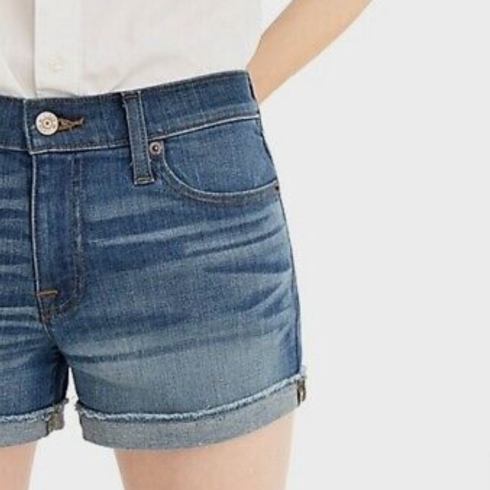 J Crew Cuffed Denim Shorts
